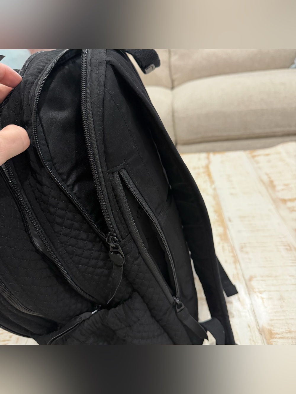 Vera Bradley Black Quilted Backpack with Wallet and Card Case - Picture 6 of 13